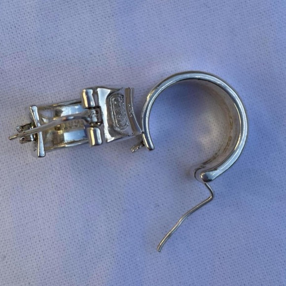 Vintage 1997 Tiffany & Co 1837 925 Sterling Silver Huggie Hoop Earrings - Picture 13 of 14